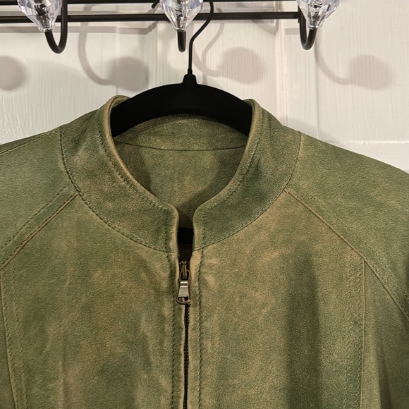 Vintage DKNY Green Soft Lamb Leather Women's Jacket Sz 8 Rare made in Italy - Picture 4 of 12